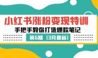 (4199)小红书涨粉变现特训·第6期,手把手教你打造爆款笔记(3月新课)