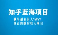 (4210)知乎蓝海玩法,躺平副业月入1W+,真正的睡后收入项目(6节视频课)