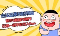 (4211)合法且暴利的项目,新手0基础可操作,仅靠一部手机月入2w+