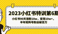 (4226)2023小红书特训第6期,小红书90天涨粉18w,变现10w+,半年矩阵号粉丝破百万