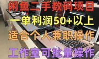 (4235)闲鱼二手数码项目,个人副业低保收入一单50+以上,工作室批量放大操作