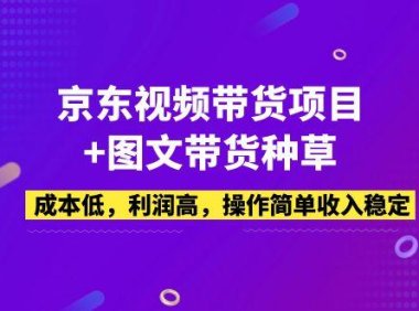 （3969）京东视频带货项目+图文带货种草，成本低，利润高，操作简单收入稳定