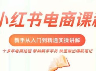 (3983)小红书电商新手入门到精通实操课,从入门到精通做爆款笔记,开店运营