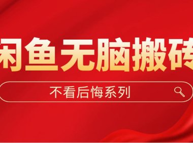 (3990)闲鱼无脑搬砖,单账号月入500+多号多撸!