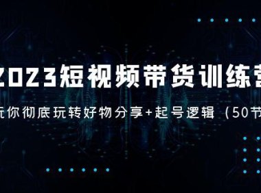 （4009）2023短视频带货训练营：带你彻底玩转好物分享+起号逻辑（50节课）