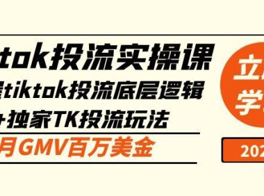 （4017）tiktok投流实操课：掌握tiktok投流底层逻辑+独家TK投流玩法 月GMV百万美金