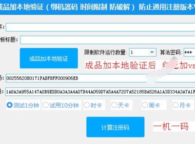 （4037）小杰成品软件本地验证一键加密工具（免费分享）
