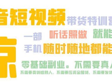 （4061）抖音短视频·带货特训营15期 一部手机 听话照做 就能出单 随时随地都能搞米