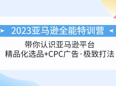 (4109)2023亚马逊全能特训营:玩转亚马逊平台+精品化·选品+CPC广告·极致打法