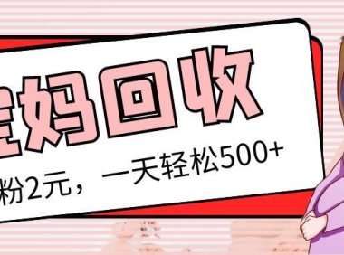 (4122)最新宝妈粉回收变现计划及胎教音乐高端变现玩法全套教程!(非老玩法)
