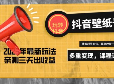 (4142)7天螺旋起号,打造一个日赚5000+的抖音壁纸号(价值688)