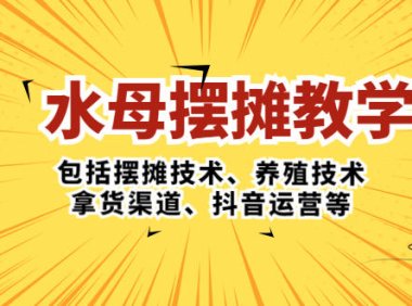 (4157)水母·摆摊教学,包括摆摊技术、养殖技术、拿货渠道、抖音运营等