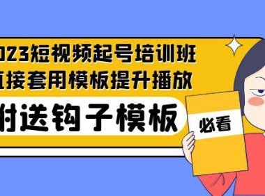 （4179）2023最新短视频起号培训班：直接套用模板提升播放，附送钩子模板-31节课