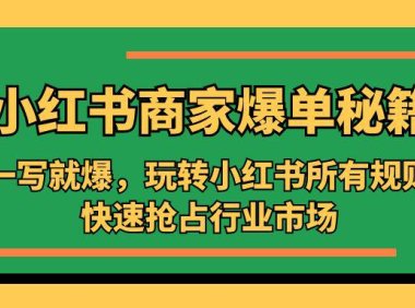 (4180)小红书·商家爆单秘籍:一写就爆,玩转小红书所有规则,快速抢占行业市场