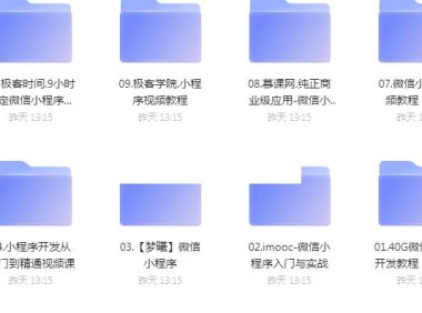 (4191)微信小程序系列课程合集大全 共12门课