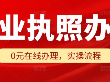 (4201)淘宝营业执照代办办理教程,0元办理执照教程