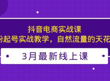 (4219)3月最新抖音电商实战课:0粉起号实战教学,自然流量的天花板