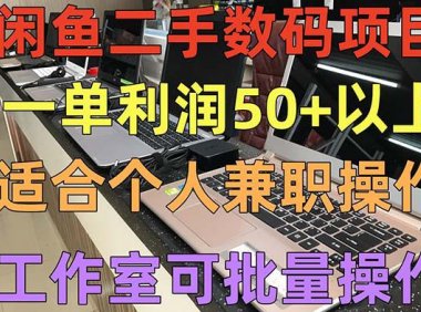 (4235)闲鱼二手数码项目,个人副业低保收入一单50+以上,工作室批量放大操作