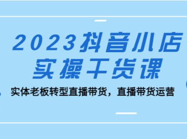 （4243）2023抖音小店实操干货课：实体老板转型直播带货，直播带货运营！