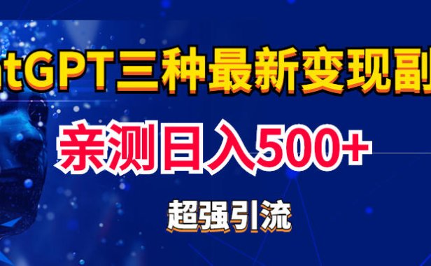 （4045）实操日入500+的chatGPT三种变现副业：有手就行的暴力引流【教程+源码】