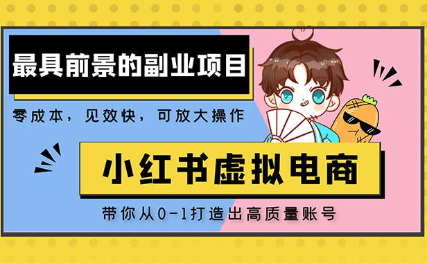 （4162）小红书蓝海大市场虚拟电商项目，手把手带你打造出日赚2000+高质量红薯账号