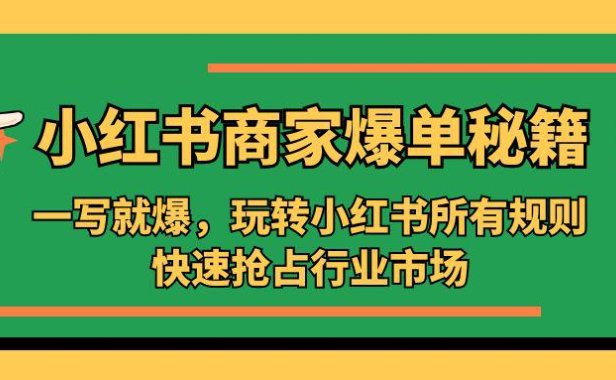 （4180）小红书·商家爆单秘籍：一写就爆，玩转小红书所有规则，快速抢占行业市场
