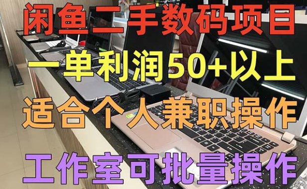 （4235）闲鱼二手数码项目，个人副业低保收入一单50+以上，工作室批量放大操作