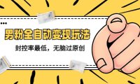 (4317)价值1980的男粉全自动变现玩法,封控率最低,无脑过原创