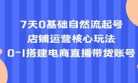 （4320）7天0基础自然流起号，店铺运营核心玩法，0-1搭建电商直播带货账号