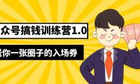 (4347)坏坏-公众号搞钱训练营1.0,送你一张圈子的入场券(完整版)价值999元