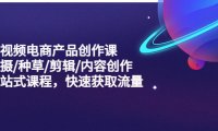 （4352）短视频电商产品创作课，拍摄/种草/剪辑/内容创作/一站式课程 快速获取流量