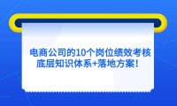 (4365)电商公司的10个岗位绩效考核的底层知识体系+落地方案!