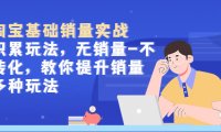 （4381）淘宝基础销量实战-积累玩法，无销量-不转化，教你提升销量多种玩法