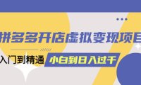 (4430)拼多多开店虚拟变现项目:入门到精通 从小白到日入1000(完整版)4月10更新