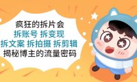 (4458)疯狂的拆片会:拆账号 拆变现 拆文案 拆拍摄 拆剪辑 揭秘博主的流量密码