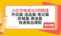 (4504)小红书电商从0到精通:开店篇-选品篇-笔记篇-剪辑篇-赛道篇 快速做出爆款