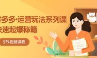 (4548)2023拼多多-运营玩法系列课:快速起爆秘籍(5节视频课)
