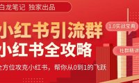 （4568）【白龙笔记】价值980元的《小红书运营和引流课》，日引100高质量粉