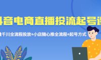 (4571)抖音电商直播投流起号课程 巨量千川全流程投放+小店随心推全流程+起号方式
