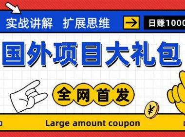 （4291）最新国外项目大礼包 十几种国外撸美金项目 小白们闭眼冲就行【教程＋网址】