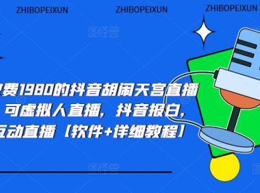 （4309）抖音胡闹天宫直播项目，可虚拟人直播 抖音报白 实时互动直播【软件+教程】