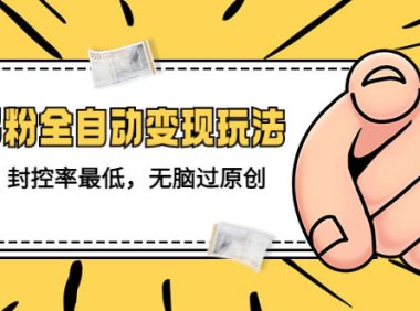 (4317)价值1980的男粉全自动变现玩法,封控率最低,无脑过原创