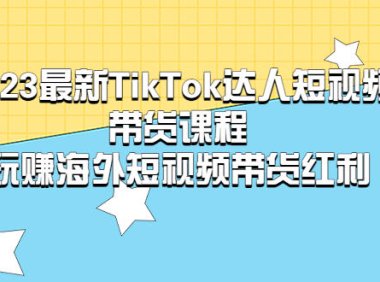 （4342）2023最新TikTok·达人短视频带货课程，玩赚海外短视频带货·红利