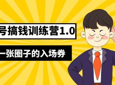 (4347)坏坏-公众号搞钱训练营1.0,送你一张圈子的入场券(完整版)价值999元