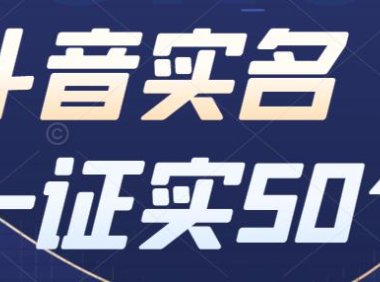 （4349）抖音多实名一证实50个，外面收费1200的教程
