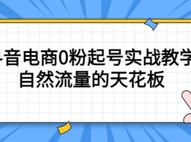 （4362）4月最新线上课，抖音电商0粉起号实战教学，自然流量的天花板