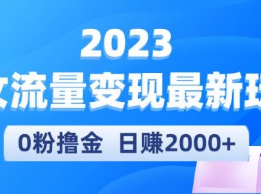 (4402)2023美女流量变现最新玩法,0粉撸金,日赚2000+,实测日引流300+
