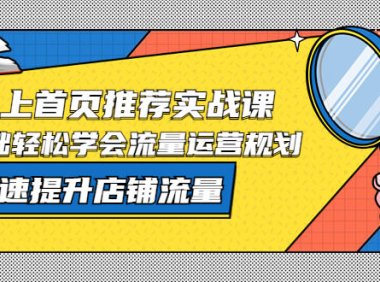 (4410)淘宝上首页/推荐实战课:0基础轻松学会流量运营规划,快速提升店铺流量!