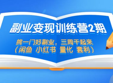(4419)副业变现训练营2期,挑一门好副业,三周干起来(闲鱼 小红书 量化 套利)(4419)