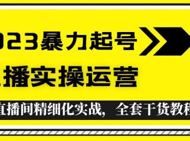 (4432)2023暴力起号+直播实操运营,全套直播间精细化实战,全套干货教程!